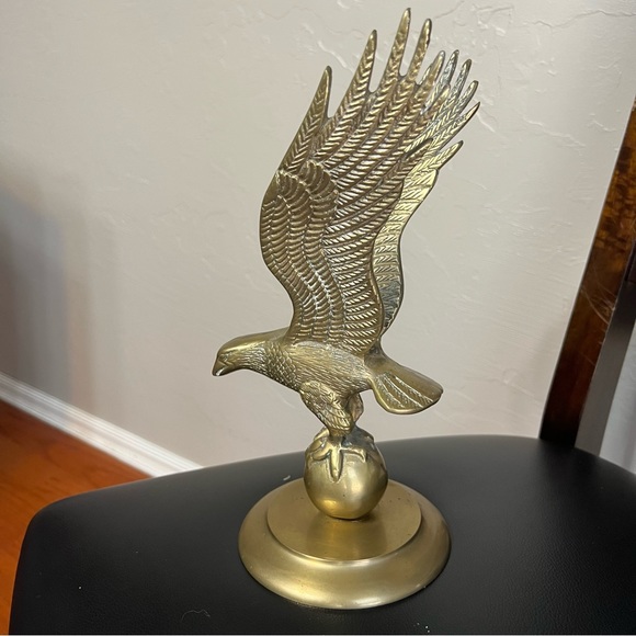 Vintage Other - Antique Brass Eagle Sculpture